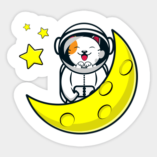 Cute cat astronot cartoon Sticker